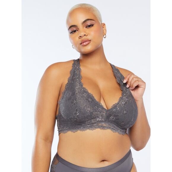 NWT Savage x Fenty Blue Floral Lace Racerback Bra Wireless‎ 3X - Picture 2 of 9